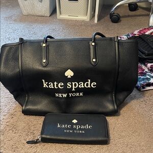 Kate Spade Black Tote and Wallet Set